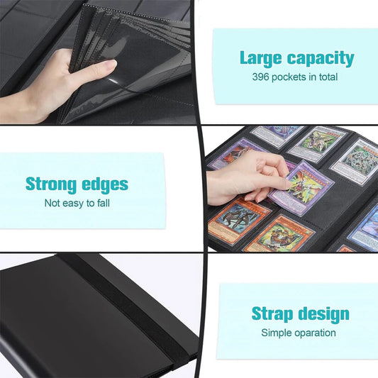 Trading Cards Album Folder 360 Pockets Card Binder Holder Game Card Sleeves Case